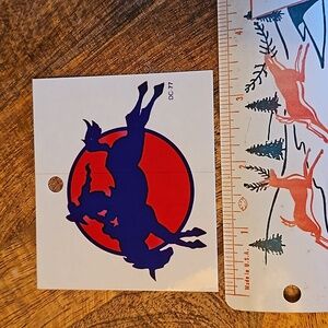 Vintage horse and rider sticker Cowboy wild horse